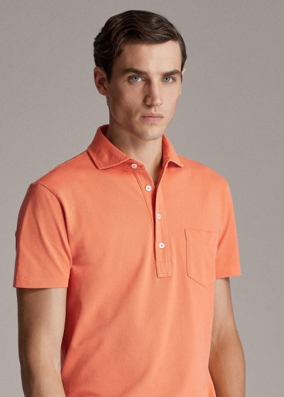 Ralph Lauren Washed Piqué Polo Shirt Herre Danmark (MADVC6795)